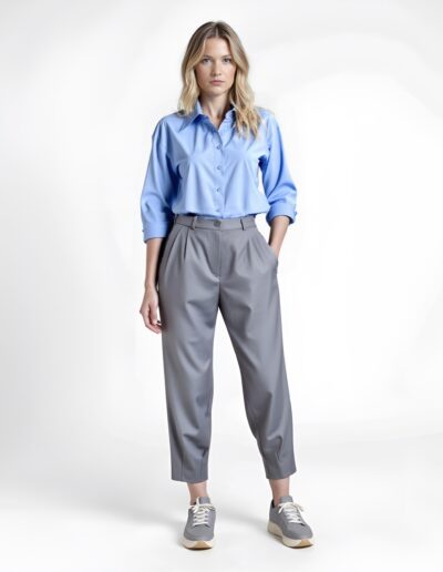 elegancka koszula niebieska koszula damska oversize