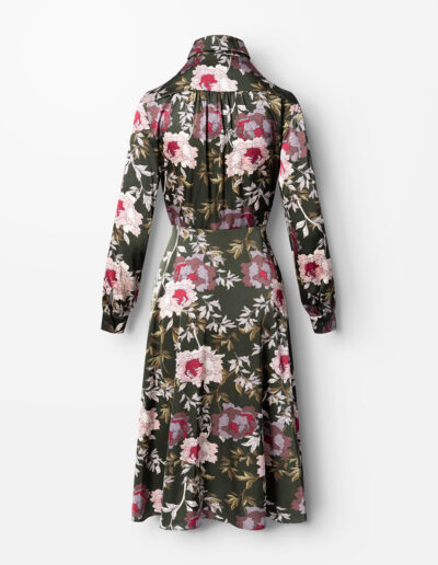 elegancka sukienka w kwiaty celeste tył