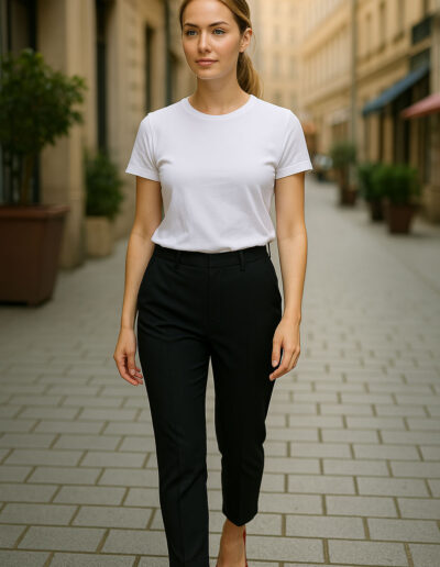 t-shirt klasyczny ELLE - koszulka biała klasyczna