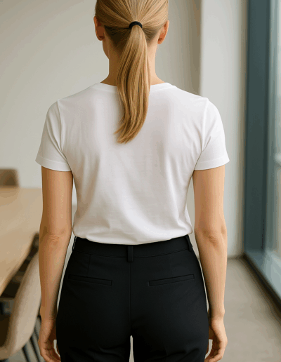 t-shirt klasyczny ELLE - koszulka biała klasyczna tył