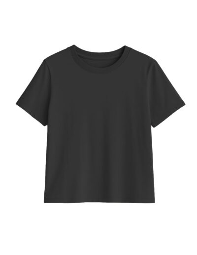 t-shirt klasyczny ELLE - koszulka klasyczna czarny - dekolt łódka 3