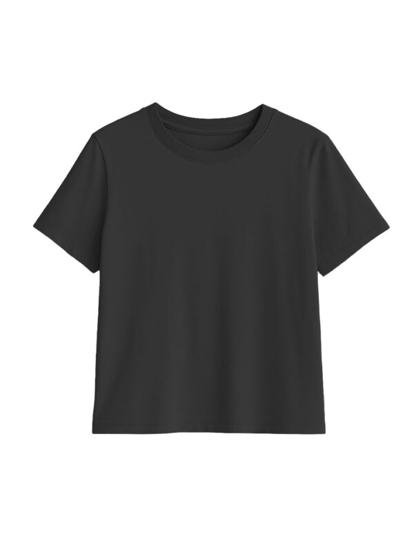 t-shirt klasyczny ELLE - koszulka klasyczna czarny - dekolt łódka 3