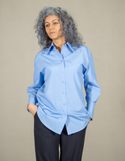 koszula damska Mila niebieska bawełna Sorelle di Stile